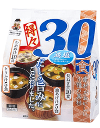 30 kinds of less sodium miso soup pack